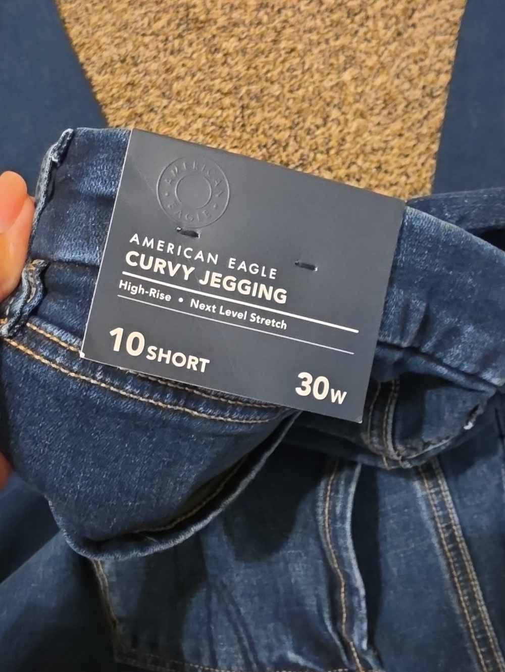 American Eagle High Rise Next Level Stretch Curvy Jegging Dark Size 10S NWT - Picture 11 of 12
